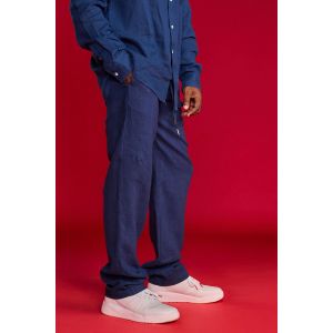 Men's Linen Drawstring Pants - Navy Blue