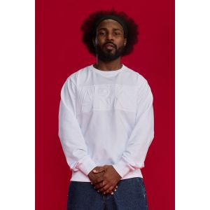 Men's French Terry Embossed Sweatshirt - White
