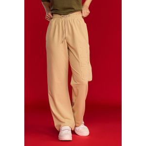 Women's Embossed French Terry Joggers - Beige