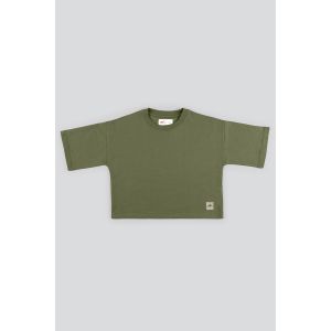 Women's French Terry Crop T-shirt - Olive