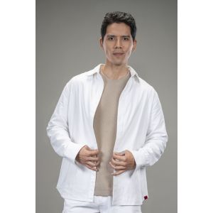 Men's Cotton Twill Shacket - Off White