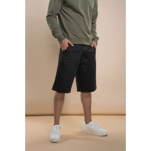 Men's Cotton Twill Chino Baggy Shorts - Black 