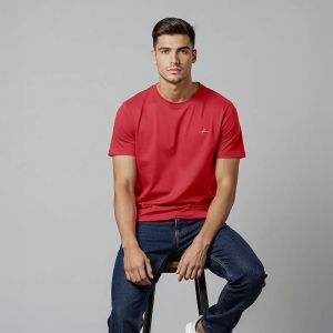 Men's Cotton Jersey Roundneck Tshirt - Red