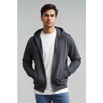 Men's French Terry Hoodie - Charcoal Melange