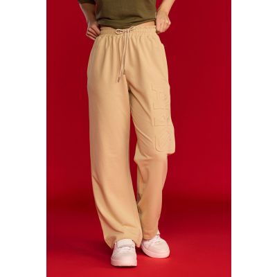 Women's Embossed French Terry Joggers - Beige
