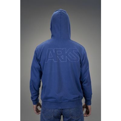 Men's French Terry Back Print Hoodie - Navy Blue