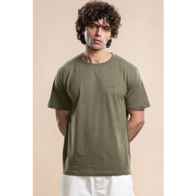 Men's Cotton Jersey Roundneck Tshirt - Olive