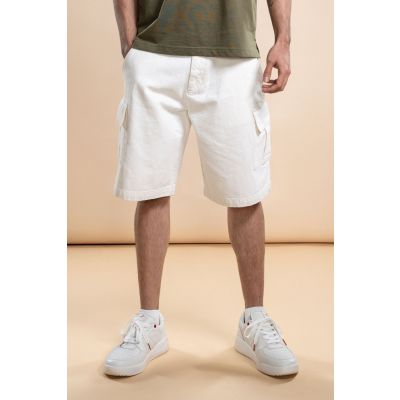 Men's Cotton Twill Cargo Shorts - White
